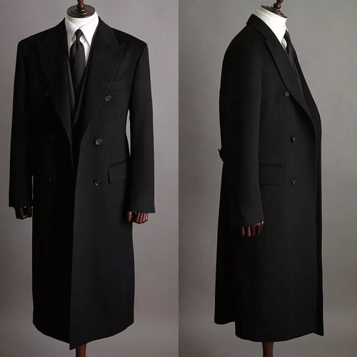Military black wool overcoat - military,