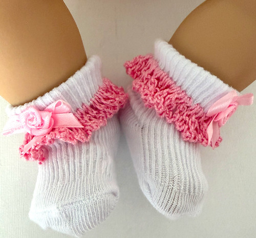 Cotton frilled dolls socks - cotton,