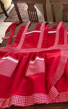 Handmade Red Gingham Apron –