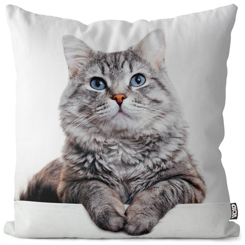 Grey cat tiger cushion - cushion, cover