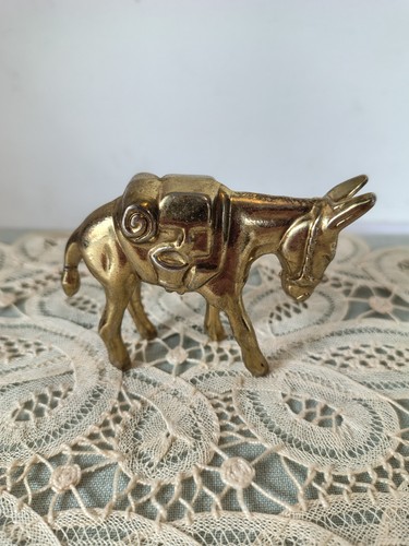 Vintage solid brass gold shiny - solid,