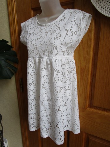 Girls white lace dress top - lace,