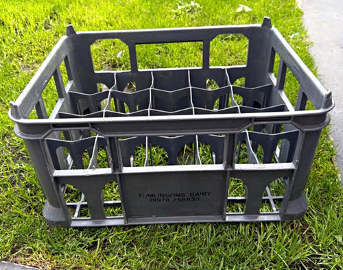 Grey plastic milk bottle - plastic,