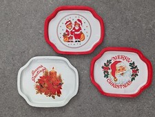 3 Set Of Christmas Small Serving Trays | Festive Season Snack Tray