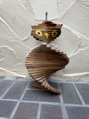 Vintage mcm owl wood - owl,