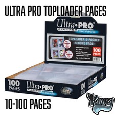 ULTRA PRO TOPLOADER 4-POCKET TRADING CARD A4 SLEEVES PAGES 10 - 100 PAGES