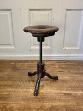 Vintage Industrial Antique Cast Iron Factory Stool. Singer Style. Side Table.