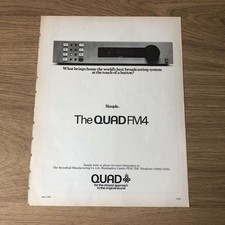GRAM105 MAGAZINE ADVERT 11X8 THE QUAD FM4 STEREO TUNER