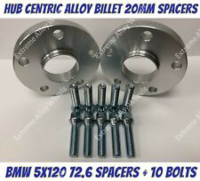 Alloy Wheel Spacers 20mm x 2 Bmw E12 E28 E34 E60 E61 M12x1.5 Bolts 5x120 72-6