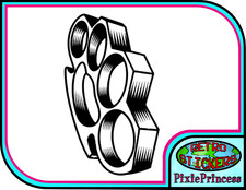 Knuckle Brass F Vinyl Sticker