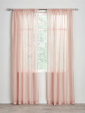 Pair (2 Panels) - Sheer Slot Top Plain Voile Net Curtain Panels  -  Free Postage
