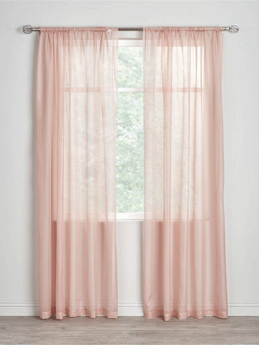 Pair plain sheer voile - (2),