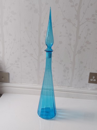 Vintage blue glass - blue, genie