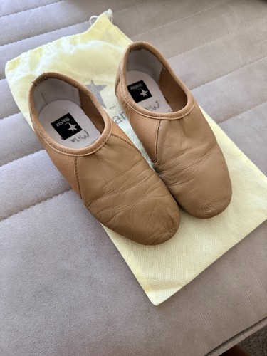 Girls tan leather jazz - tan,
