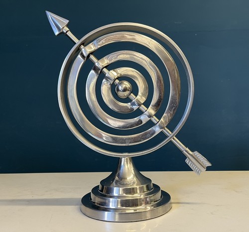 Vintage metal armillary sphere - metal,