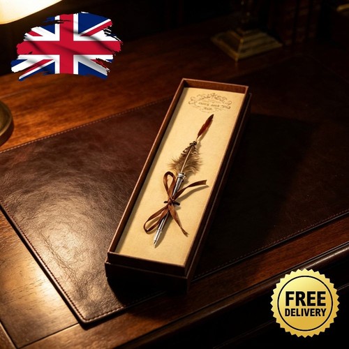Brown tip feather ballpoint - brown,
