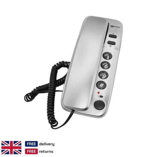 Silver corded landline - silver,