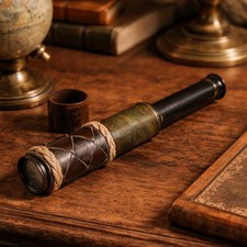 Vintage Brass Leather Wrapped