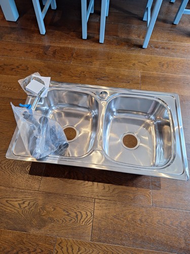 Stainless steel double bowl - ,