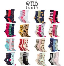 Womens Patterned Socks - Cotton, Novelty, Animals, 3 Pair Pack-SOCKSHOP Wildfeet