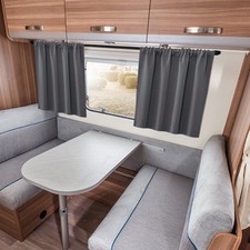 Pair Blackout Short Curtains Caravans Touring Cars RV Dinette Home Tier Curtains