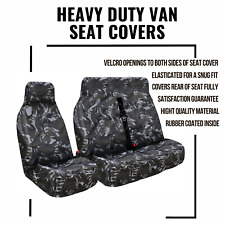 Fits VW T5 T6 All Variants Extra Heavy Duty Waterproof Van Seat Covers Grey Camo