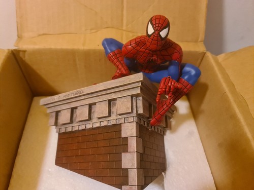Spiderman building statue - building,