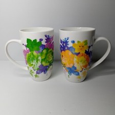 MAXWELL WILLIAMS 2 mugs Corsage Claire Chilcott porcelain floral pair set
