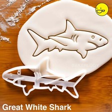 Great White Shark cookie cutter | realistic jaws attack ocean surfer fin biscuit