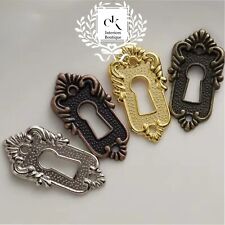 Antique style escutcheon , vintage keyhole cover, antique brass and key plate