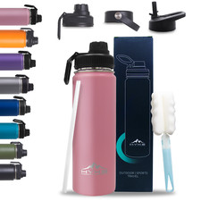 700ML Stainless Steel Pink Water Bottle Vacuum Insulated Metal Sport Gym Flask