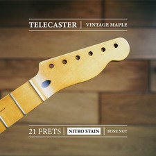 Telecaster Neck – Vintage Maple | 21 Frets | Nitro Satin Finish | Bone Nut