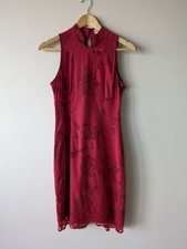 Karen Millen Vintage Label Red Oriental SILK Dress | Size UK 10