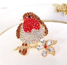 Large Rhinestone Red Breasted