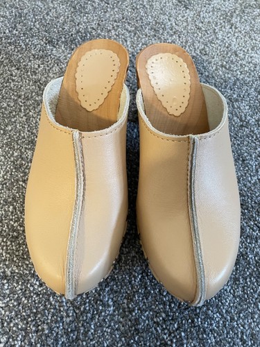 Estro beige leather wooden - estro, /wooden