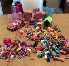 Polly Pocket Fashion Dolls Large Bundle Plus  car & furniture