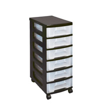 Really Useful Black Plastic Storage Tower With 6 Drawers ST6X7C - NEW +24H DEL