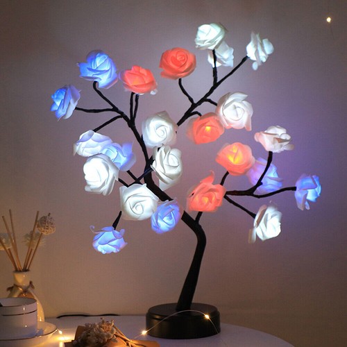 Rose flower tree - flower, lights