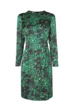 LK Bennett Green Print Silk Dress Size 14 Immaculate Condition