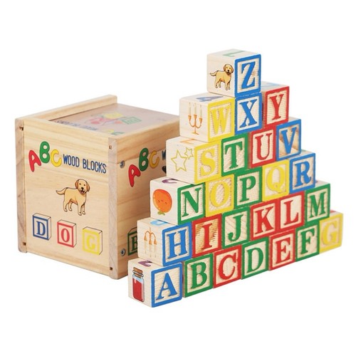 Abc wooden building blocks - building,