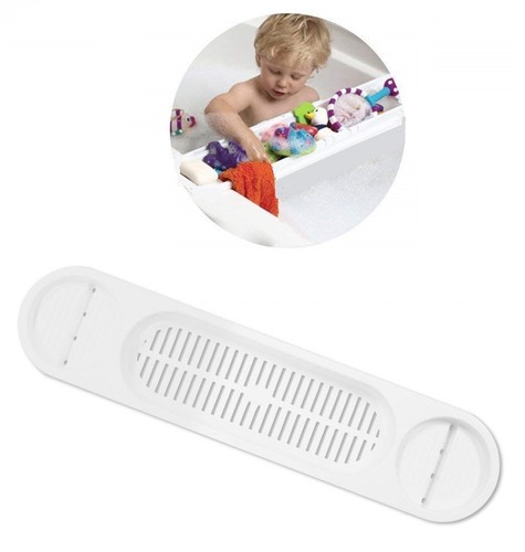White plastic over bath shelf - white,