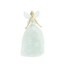 Gisela Graham Novelty White Glitter Christmas Fairy Tree Topper Decoration