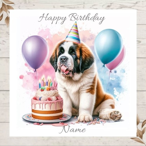 Personalised bernard dog - personalised, st