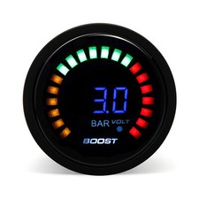 2'' 52mm Turbo Boost Pressure Gauge Blue LED Digital Meter Analog Smoked Bar 12V