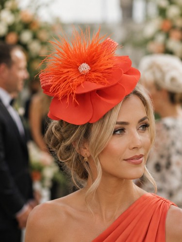 Ladies orange feather - orange,