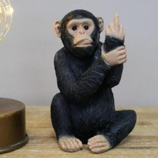 Monkey Cheeky Ornament Animal Resin Up Yours Rude Funny Novelty Chimp Figure