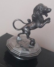 LION RAMPANT CHROME PLATED CAR MASCOT HOOD ORNAMENT