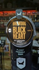 Brewdog Ceramic 'Black Heart' Beer Pump / Font . Free Postage 