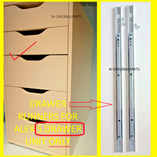 IKEA ALEX DRAWERS 5 DRAWER UNIT RUNNERS & SCREWS X2