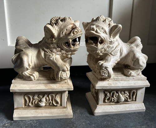 Pair antique carved - pair,